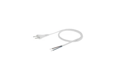 Przewód z płaską wtyczką b/u H03VVH2-F 2x0,75 biały S-13-0,75-2-1 /2m/