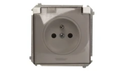 Simon Basic Gniazdo bryzgoszczelne z/u IP44 z klapką dymną białe BMGZ1B.01/11a