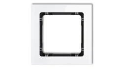 DECO Ramka pojedyncza - efekt szkła (ramka: biała spód: czarny) biały 0-12-DRS-1