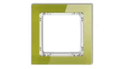 DECO Ramka pojedyncza - efekt szkła (ramka zielona spód biały) zielony 2-0-DRS-1
