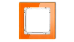 DECO Ramka pojedyncza - efekt szkła (ramka: pomarańczowa spód: biały) pomarańczowy 13-0-DRS-1