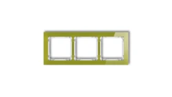 DECO Ramka potrójna - efekt szkła (ramka zielona spód biały) zielony 2-0-DRS-3