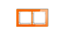 DECO Ramka podwójna - efekt szkła (ramka: pomarańczowa spód: biały) pomarańczowy 13-0-DRS-2