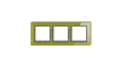 DECO Ramka potrójna - efekt szkła (ramka zielona spód grafitowy) zielony 2-11-DRS-3