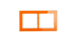 DECO Ramka podwójna - efekt szkła (ramka: pomarańczowa spód: beżowy) pomarańczowy 13-1-DRS-2