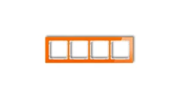 DECO Ramka poczwórna - efekt szkła (ramka: pomarańczowa spód: biały) pomarańczowy 13-0-DRS-4