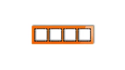 DECO Ramka poczwórna - efekt szkła (ramka: pomarańczowa spód: czarny) pomarańczowy 13-12-DRS-4