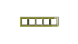 DECO Ramka pięciokrotna - efekt szkła (ramka zielona spód czarny) zielony 2-12-DRS-5