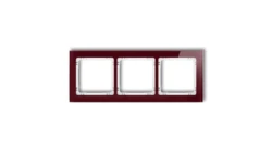 DECO Ramka potrójna - efekt szkła (ramka: bordowa spód: biały) bordowy 14-0-DRS-3