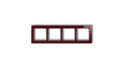 DECO Ramka poczwórna - efekt szkła (ramka: bordowa spód: grafitowy) bordowy 14-11-DRS-4