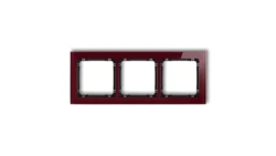 DECO Ramka potrójna - efekt szkła (ramka: bordowa spód: czarny) bordowy 14-12-DRS-3