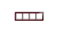 DECO Ramka poczwórna - efekt szkła (ramka: bordowa spód: biały) bordowy 14-0-DRS-4
