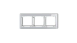 DECO Ramka potrójna - efekt szkła (ramka: szara spód: biały) szary 15-0-DRS-3