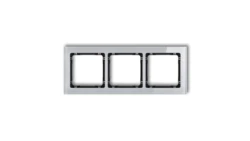 DECO Ramka potrójna - efekt szkła (ramka: szara spód: czarny) szary 15-12-DRS-3