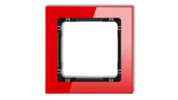 DECO Ramka pojedyncza - efekt szkła (ramka: czerwona spód: czarny) czerwony 17-12-DRS-1