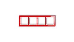 DECO Ramka poczwórna - efekt szkła (ramka: czerwona spód: biały) czerwony 17-0-DRS-4