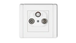 FLEXI Gniazdo antenowe RTV-SAT końcowe multimedialne (Internet) biały FGM