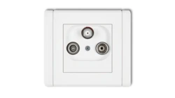 FLEXI Gniazdo antenowe RTV-SAT końcowe (2 wejścia antenowe) biały FGST