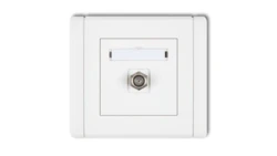 FLEXI Gniazdo antenowe pojedyncze typu F (SAT) pozłacane biały FGF-1.1