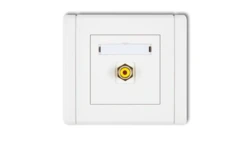 FLEXI Gniazdo pojedyncze RCA (typu cinch - żółty, pozłacane) biały FGRCA-1