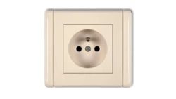 FLEXI Gniazdo pojedyncze z/u 2P+Z beżowy 1FGP-1zp