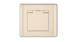 FLEXI Gniazdo bryzgoszczelne z/u SCHUKO (klapka beżowa) beżowy 1FGPB-1sp