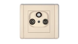 FLEXI Gniazdo antenowe RTV-SAT przelotowe 10dB beżowy 1FGSP