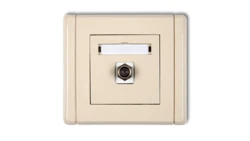 FLEXI Gniazdo antenowe pojedyncze typu F (SAT) pozłacane beżowy 1FGF-1.1