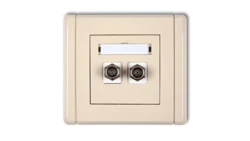 FLEXI Gniazdo antenowe podwójne typu F (SAT) pozłacane beżowy 1FGF-2.1