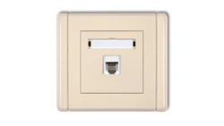 FLEXI Gniazdo telefoniczne pojedyncze 1xRJ11, 4-stykowe, beznarzędziowe beżowy 1FGT-1