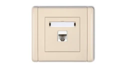 FLEXI Gniazdo komputerowe pojedyncze 1xRJ45, kat. 5e, ekranowane, 8-stykowe beżowy 1FGK-1e