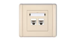 FLEXI Gniazdo komputerowe podwójne 2xRJ45, kat. 5e, 8-stykowe beżowy 1FGK-2