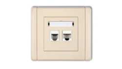 FLEXI Gniazdo telefoniczne pojedyncze 1xRJ11 + komputerowe pojedyncze 1xRJ45, kat. 5e, 8-stykowe, beznarzędziowe beżowy 1FGTK