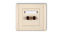 FLEXI Gniazdo głośnikowe pojedyncze (typu banan - czerwony i czarny, pozłacane, 4 mm2, skręcane) beżowy 1FGG-4