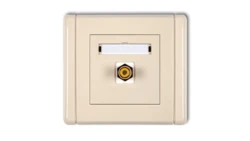 FLEXI Gniazdo pojedyncze RCA (typu cinch - żółty, pozłacane) beżowy 1FGRCA-1