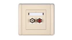 FLEXI Gniazdo podwójne RCA (typu cinch - biały i czerwony, pozłacane) beżowy 1FGRCA-2