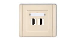 FLEXI Gniazdo podwójne HDMI beżowy 1FHDMI-2