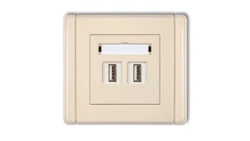 FLEXI Gniazdo podwójne 2xUSB-AA beżowy 1FGUSB-2