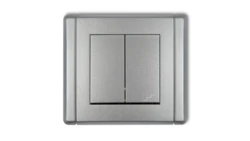 FLEXI Łącznik jednobiegunowy ze schodowym (osobne zasilanie) srebrny metalik 7FWP-10.2