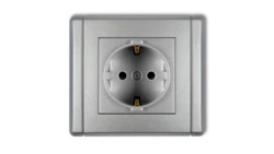 FLEXI Gniazdo pojedyncze z/u SCHUKO srebrny metalik 7FGP-1sp