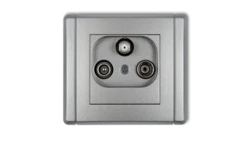 FLEXI Gniazdo antenowe RTV-SAT końcowe (2 wejścia antenowe) srebrny metalik 7FGST