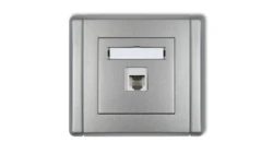 FLEXI Gniazdo telefoniczne pojedyncze 1xRJ11, 4-stykowe, beznarzędziowe srebrny metalik 7FGT-1