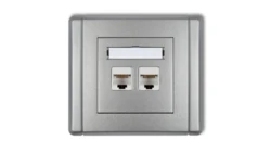 FLEXI Gniazdo komputerowe podwójne 2xRJ45, kat. 5e, 8-stykowe srebrny metalik 7FGK-2