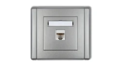 FLEXI Gniazdo komputerowe pojedyncze 1xRJ45, kat. 6, ekranowane, 8-stykowe srebrny metalik 7FGK-5