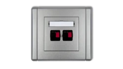 FLEXI Gniazdo głośnikowe podwójne srebrny metalik 7FGG-2