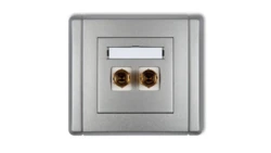 FLEXI Gniazdo głośnikowe pojedyncze (typu banan - czerwony i czarny, pozłacane, 4 mm2, do lutowania) srebrny metalik 7FGG-3