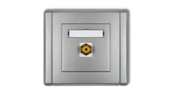 FLEXI Gniazdo pojedyncze RCA (typu cinch - żółty, pozłacane) srebrny metalik 7FGRCA-1