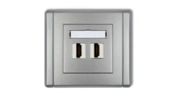 FLEXI Gniazdo podwójne HDMI srebrny metalik 7FHDMI-2