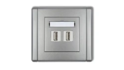 FLEXI Gniazdo podwójne 2xUSB-AA srebrny metalik 7FGUSB-2