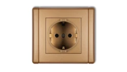 FLEXI Gniazdo pojedyncze z/u SCHUKO złoty metalik 8FGP-1sp